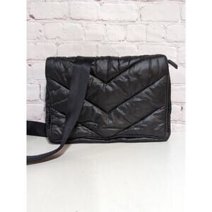 Caraa x Athleta NWOT Black Crossbody Quilted Nylon Puffer Bag Travel Vegan